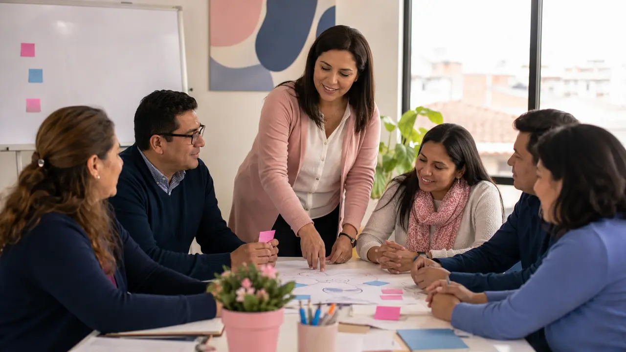 Equipo participando en un taller de bienestar emocional